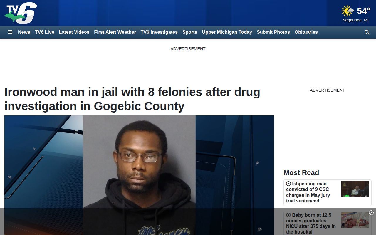 Gogebic County arrest news source, WLUC Gogebic report