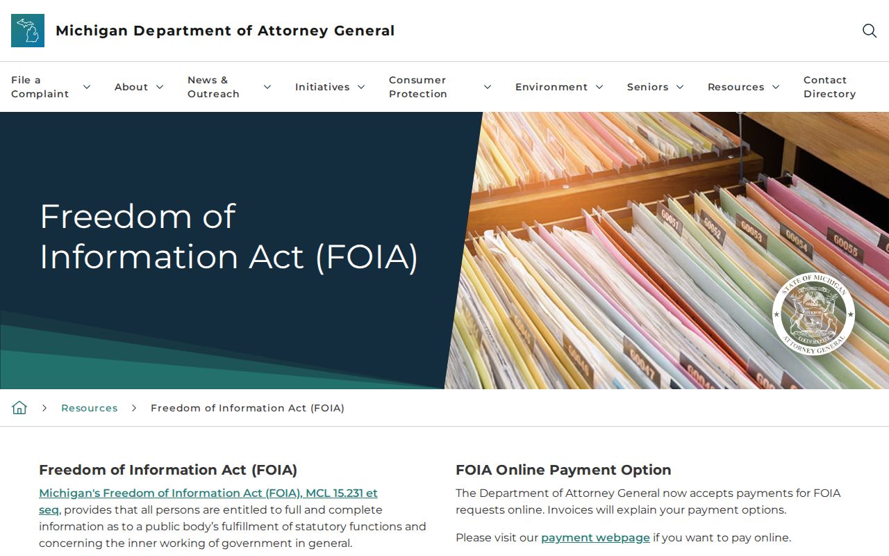 Official Michigan records and FOIA source used for a Gogebic County booking request